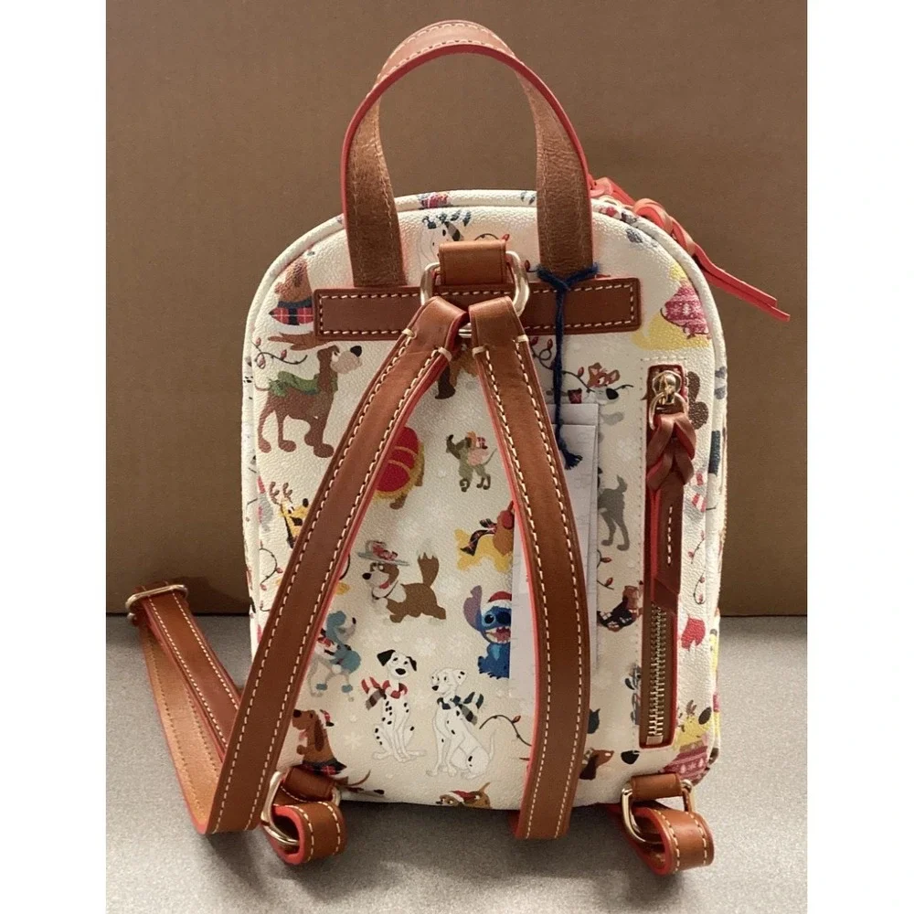 Disney Dooney & and Bourke Santa Dogs Backpack Tails Paws Christmas 2021 NWT
